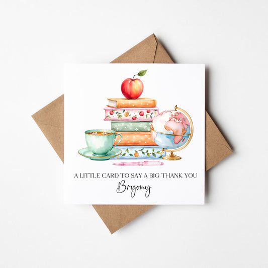 Personalised Thank You card Teacher school Nursery Card