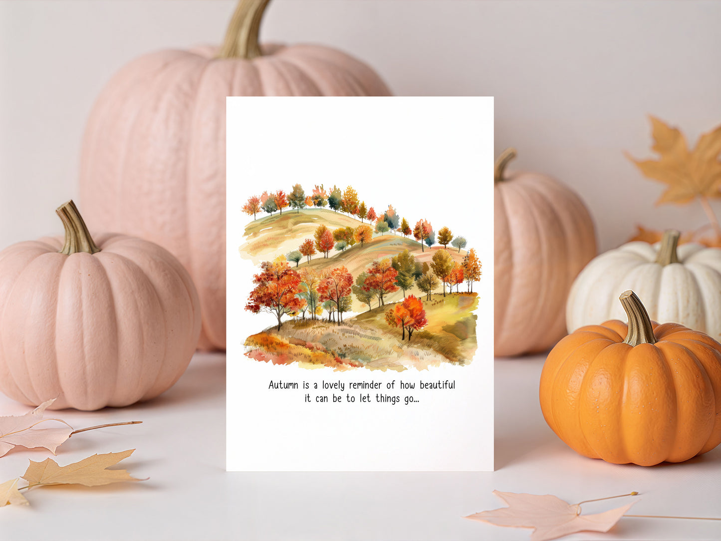 Autumn print, Autumn quote watercolour scenery trees unframed wall art poster
