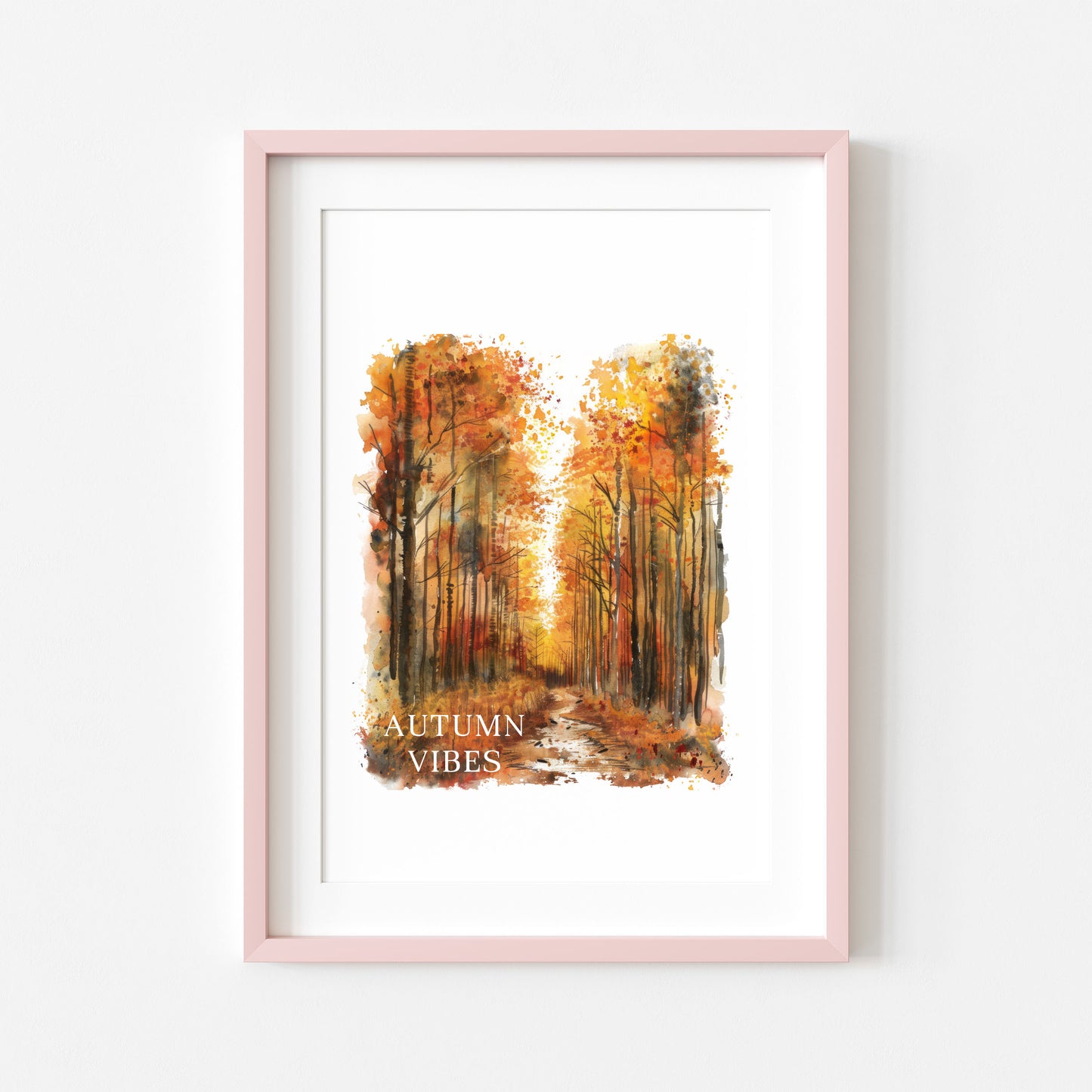 Autumn print, Autumn vibes watercolour scenery unframed wall art poster