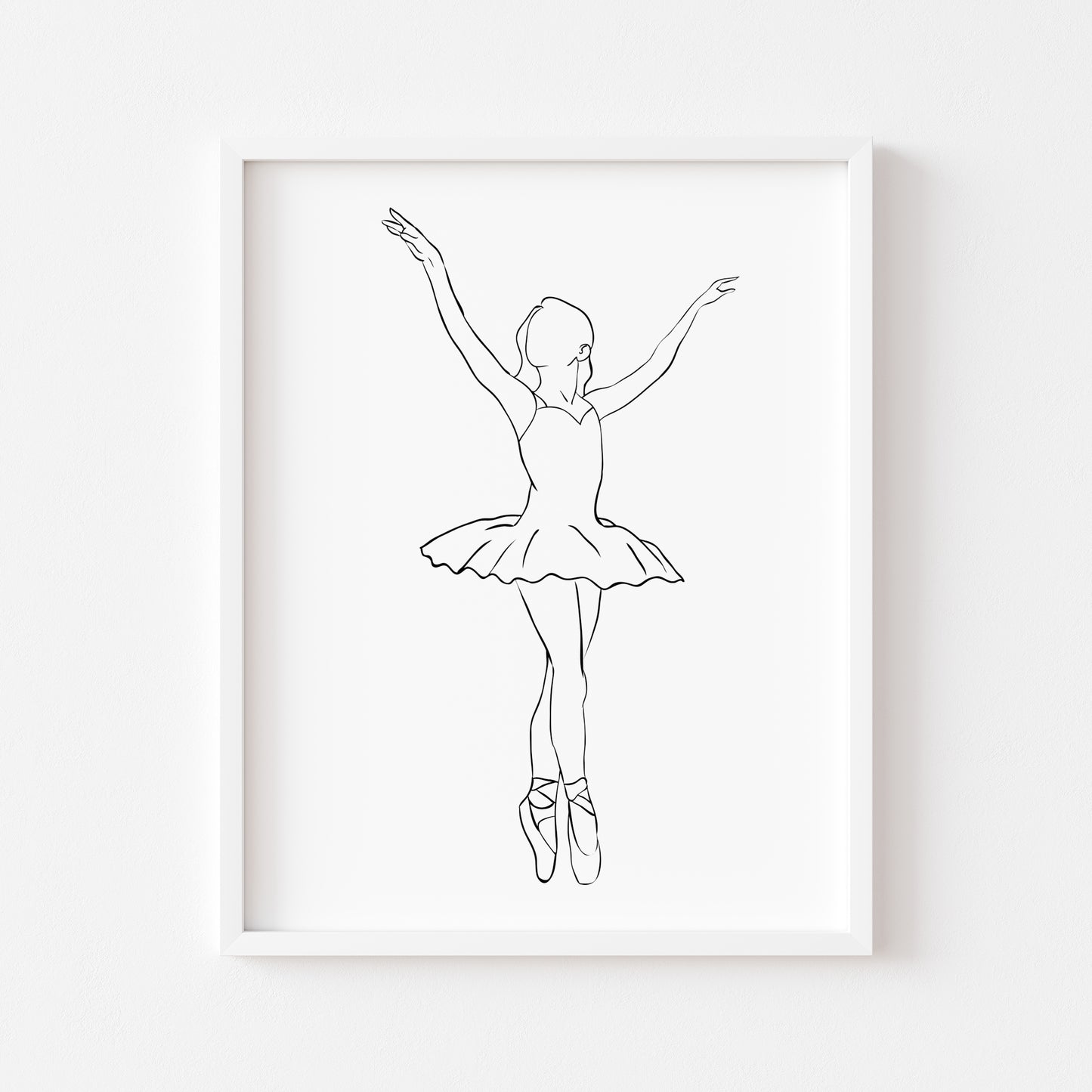 Girls Ballet Dancing print line drawing unframed wall art poster print