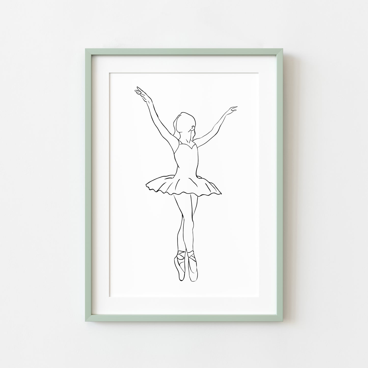 Girls Ballet Dancing print line drawing unframed wall art poster print