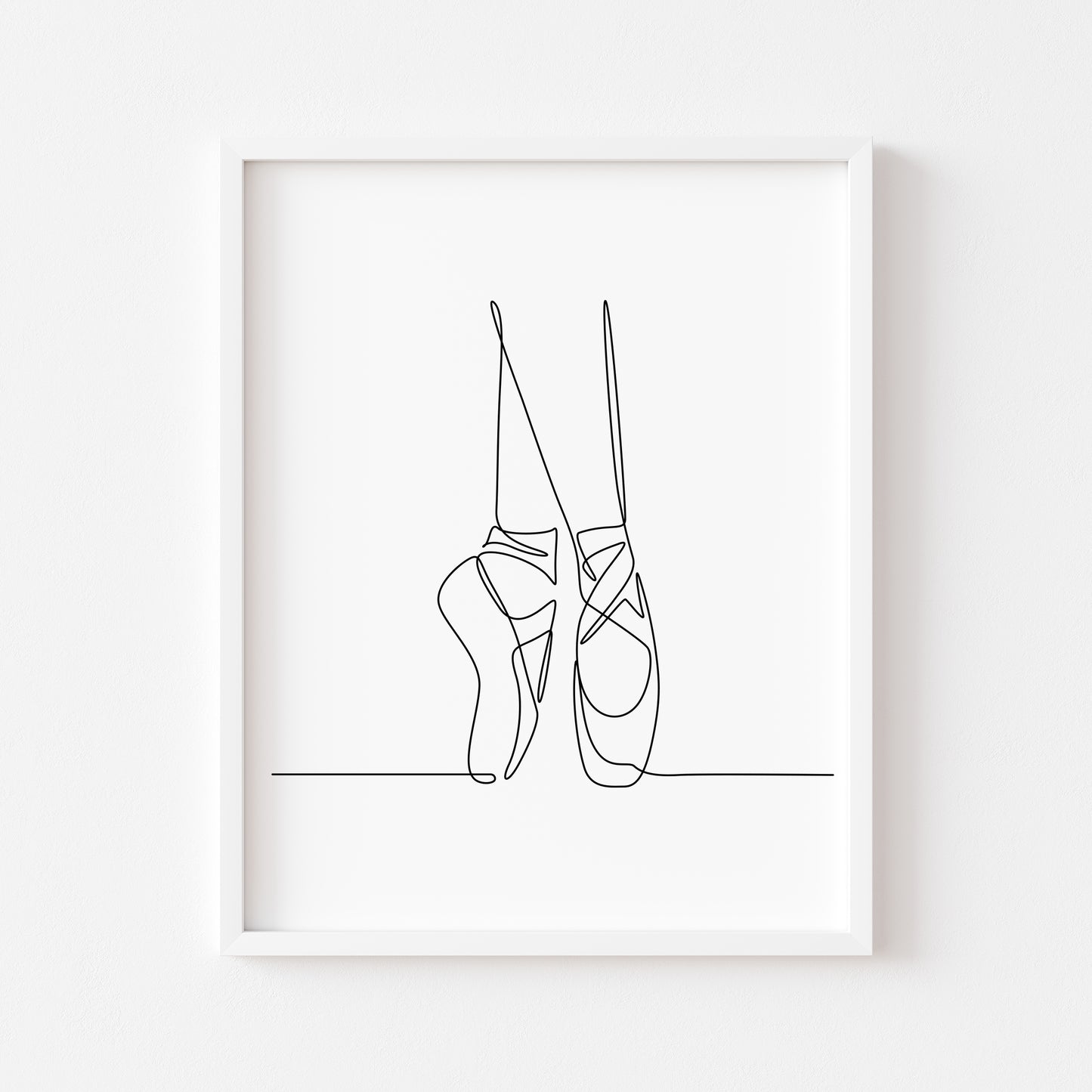 Ballet shoes Dancing print line drawing unframed wall art poster print