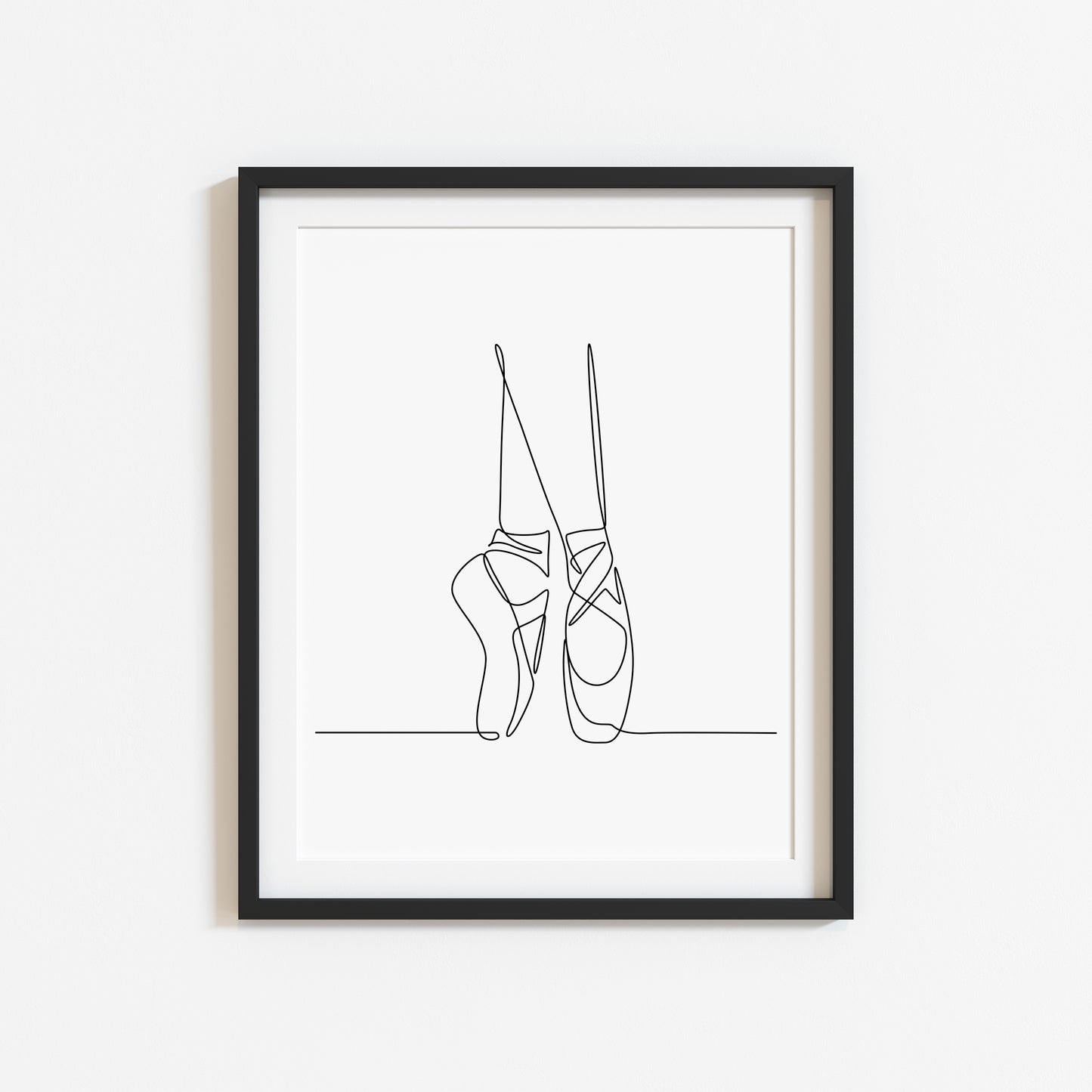 Ballet shoes Dancing print line drawing unframed wall art poster print
