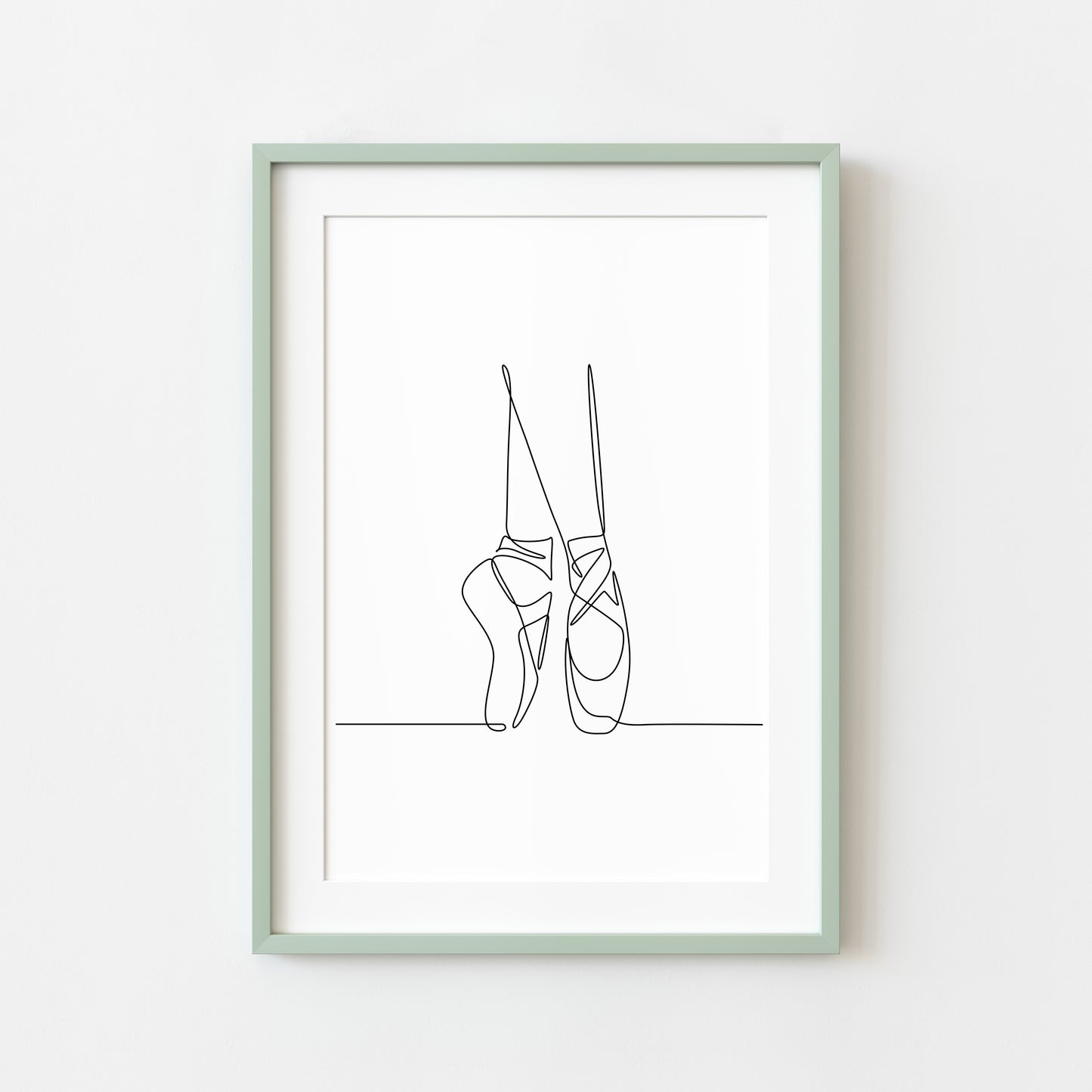 Ballet shoes Dancing print line drawing unframed wall art poster print