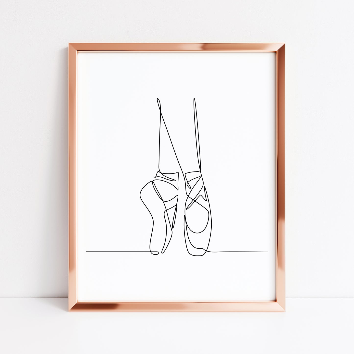 Ballet shoes Dancing print line drawing unframed wall art poster print
