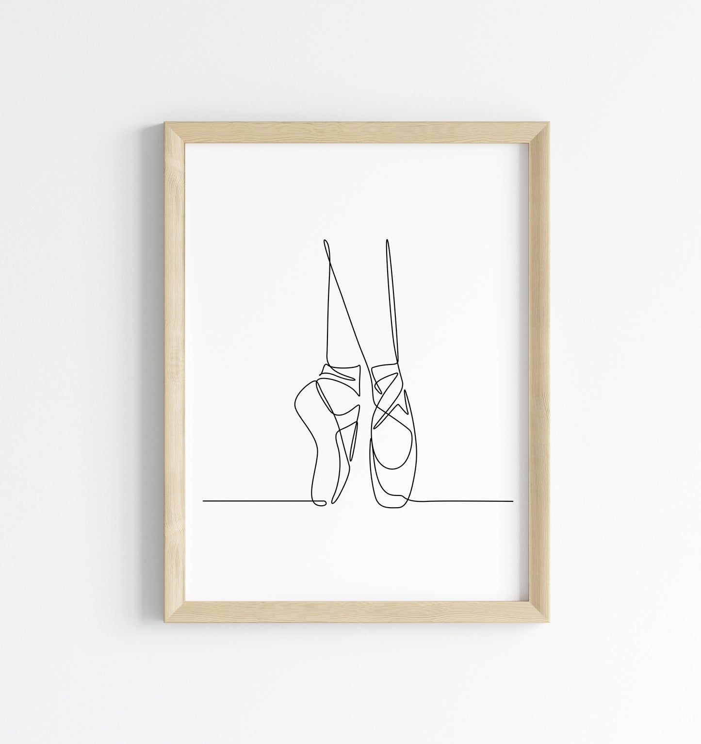 Ballet shoes Dancing print line drawing unframed wall art poster print