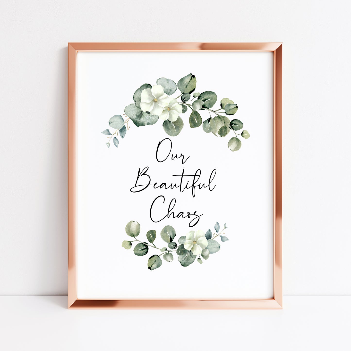 Our beautiful chaos watercolour eucalyptus wreath botanical family, home living quote unframed wall art poster print