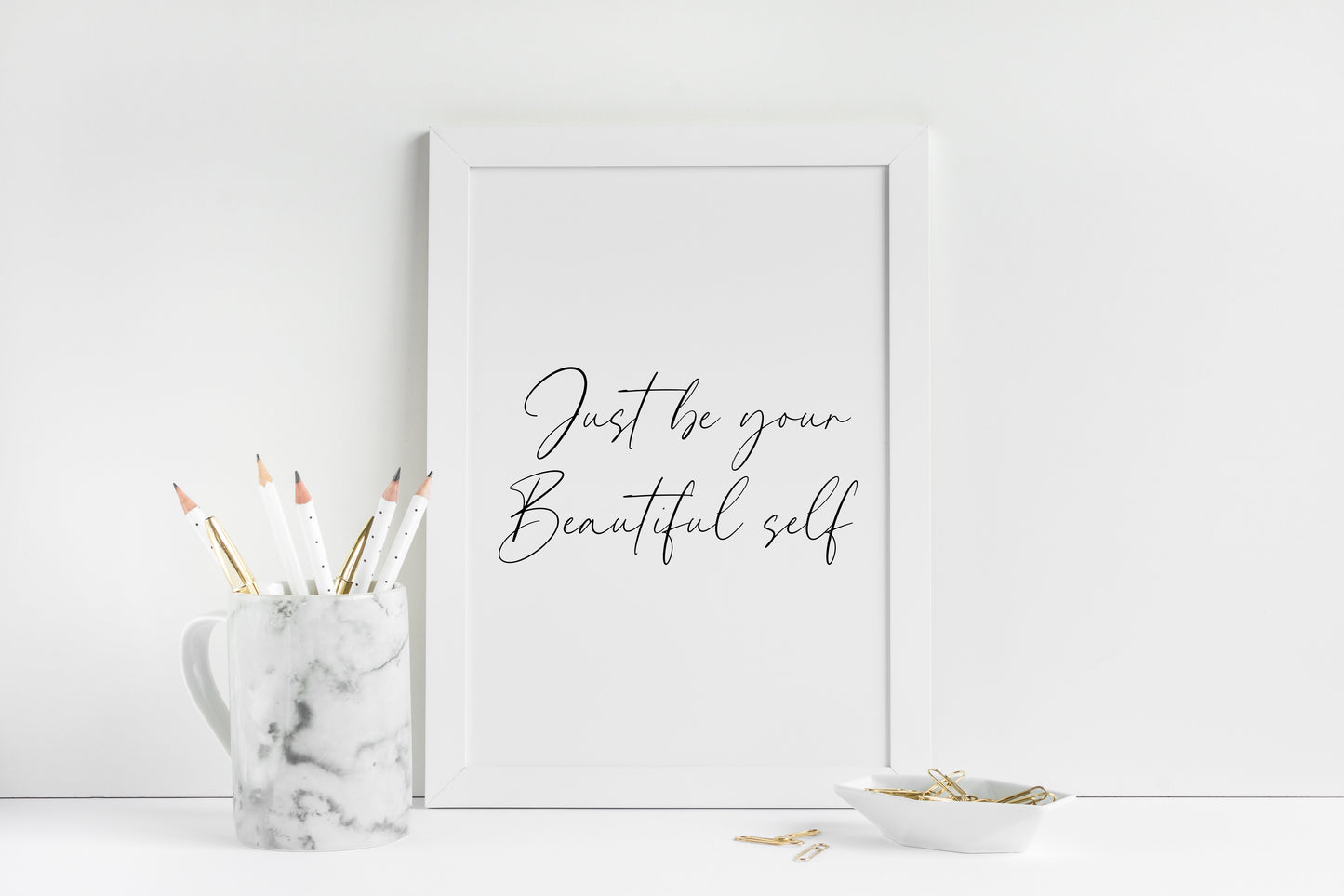 Bedroom print Just be your beautiful self motivational positive girls bedroom unframed wall art poster print bedroom motivational office art