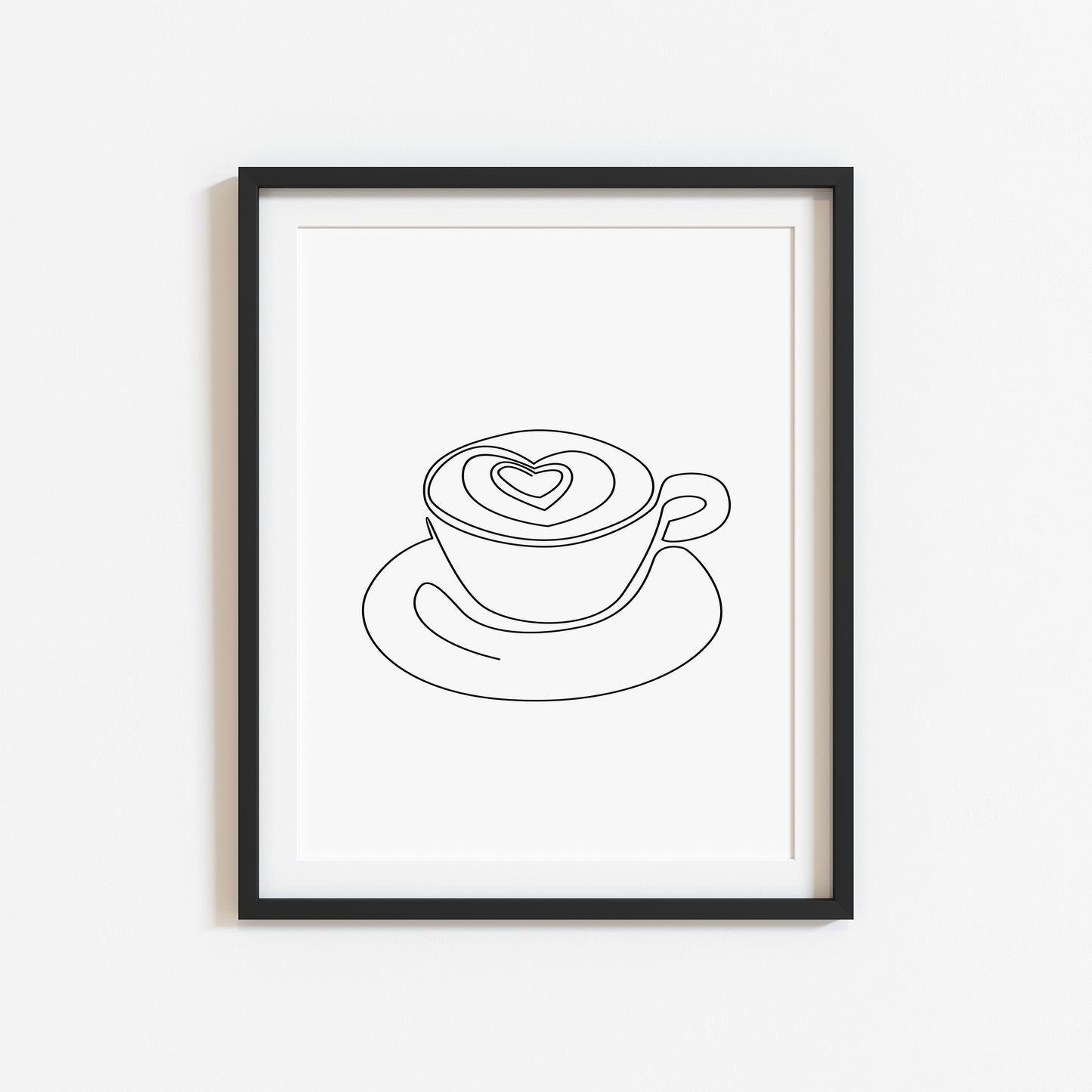 Love a latte coffee line drawing illustration kitchen/office unframed wall art poster print