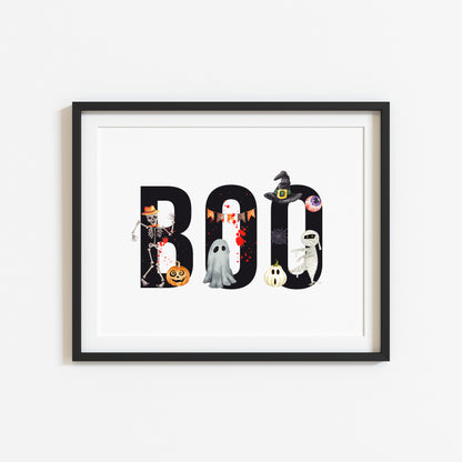 BOO halloween spooky landscape seasonal halloween unframed wall art poster print