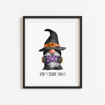 Halloween gonk BOO did i scare you watercolour seasonal halloween unframed wall art poster print