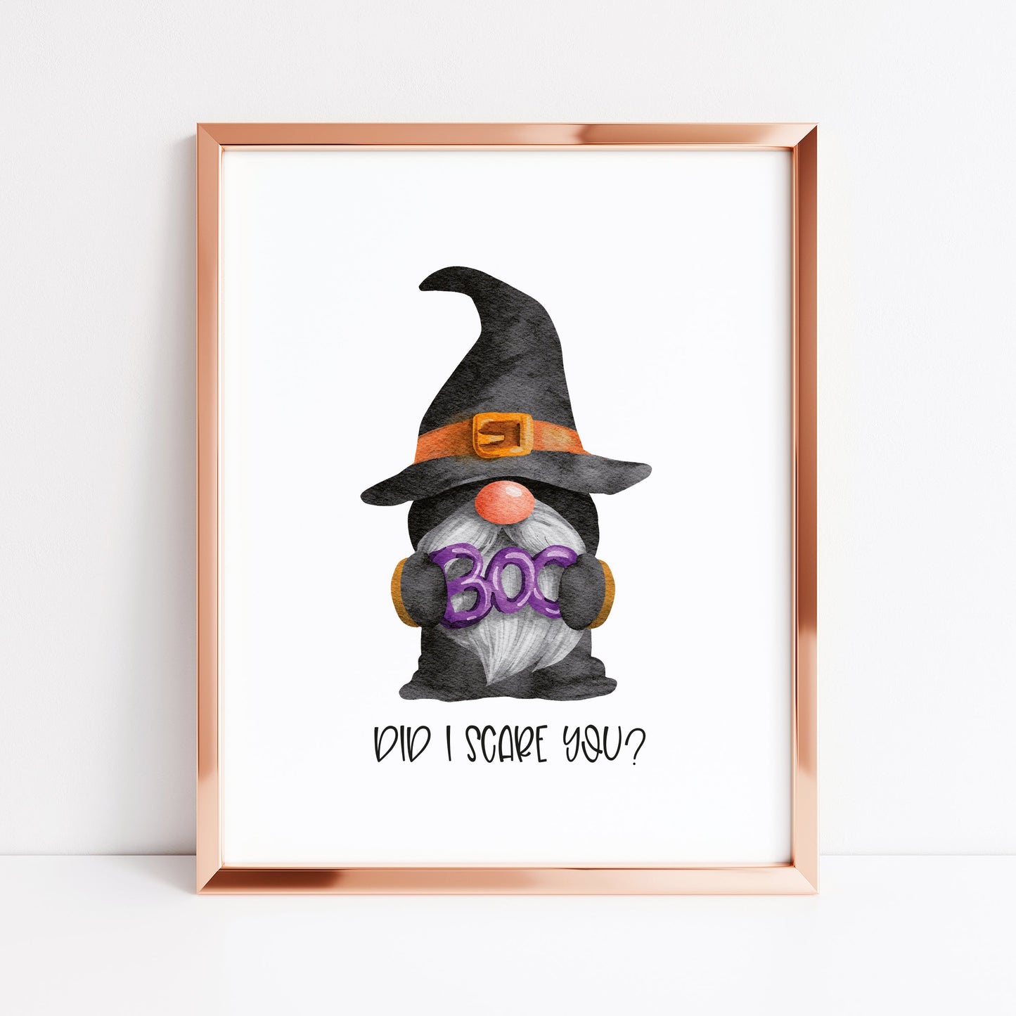Halloween gonk BOO did i scare you watercolour seasonal halloween unframed wall art poster print