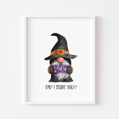 Halloween gonk BOO did i scare you watercolour seasonal halloween unframed wall art poster print