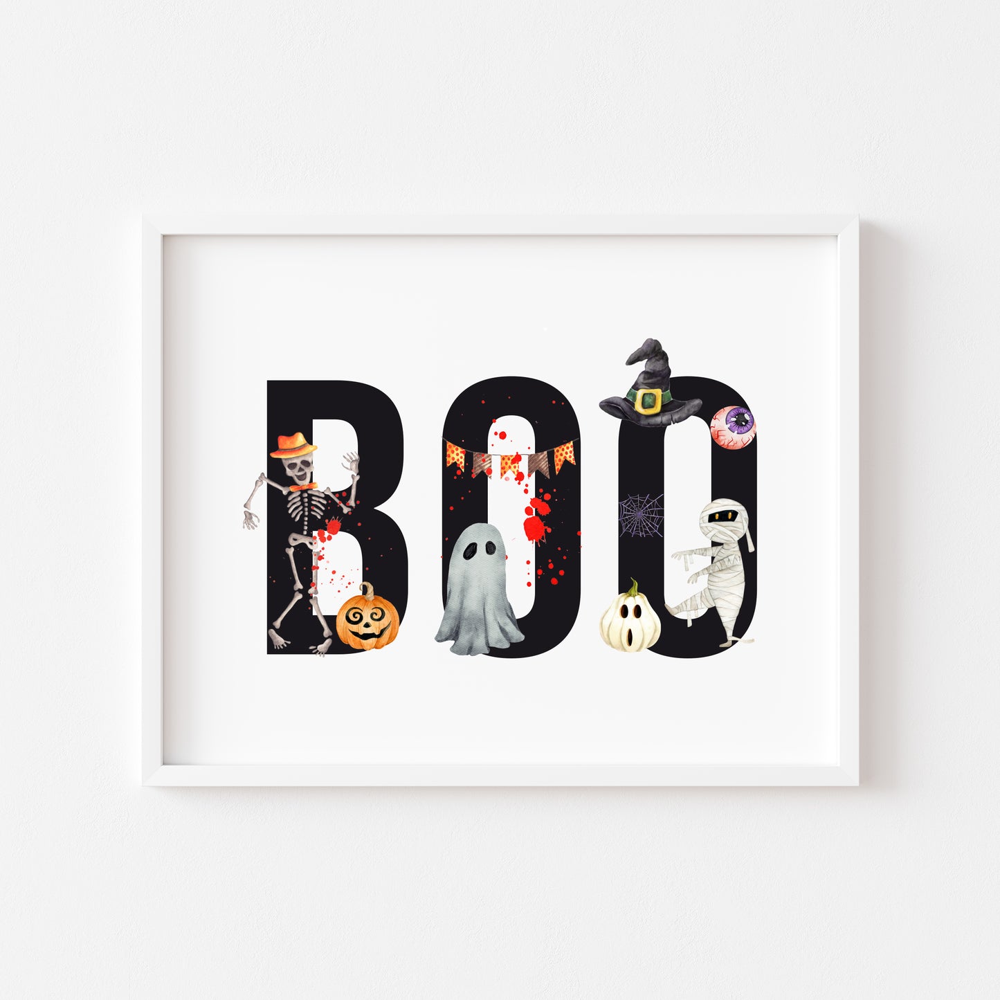 BOO halloween spooky landscape seasonal halloween unframed wall art poster print