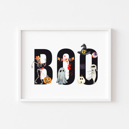 BOO halloween spooky landscape seasonal halloween unframed wall art poster print