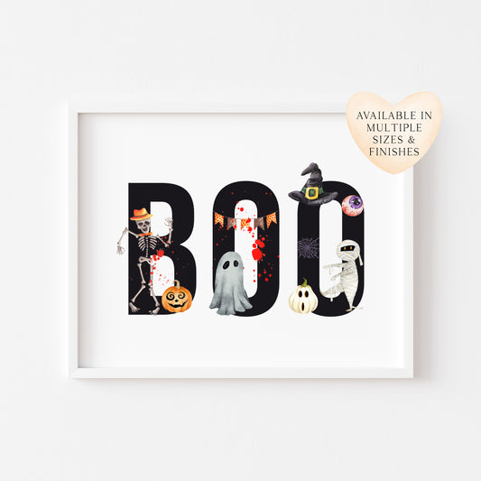 BOO halloween spooky landscape seasonal halloween unframed wall art poster print