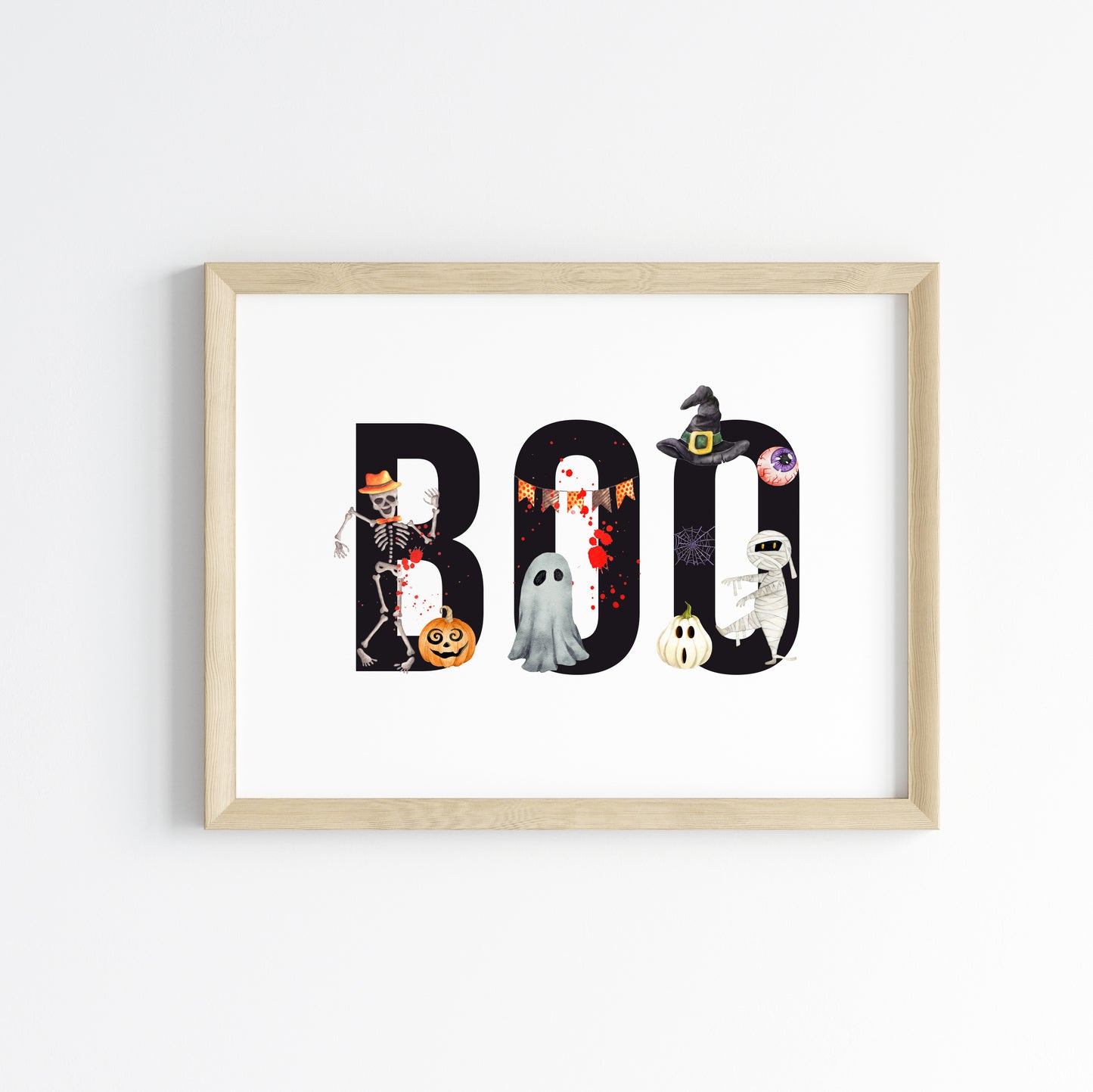 BOO halloween spooky landscape seasonal halloween unframed wall art poster print