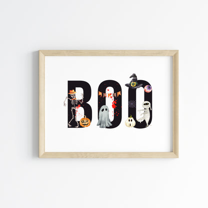 BOO halloween spooky landscape seasonal halloween unframed wall art poster print