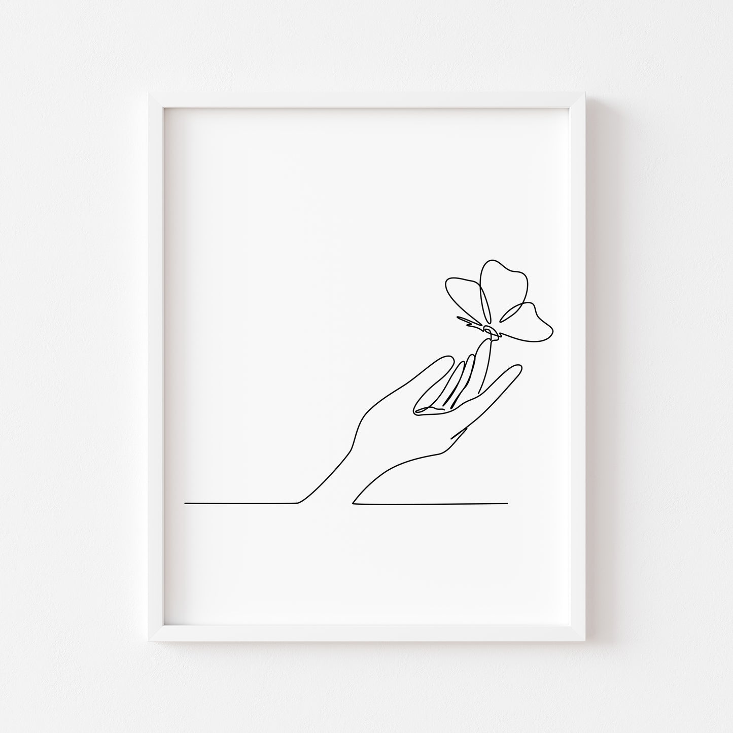 Butterfly hand line drawing Print Bedroom Poster unframed wall art