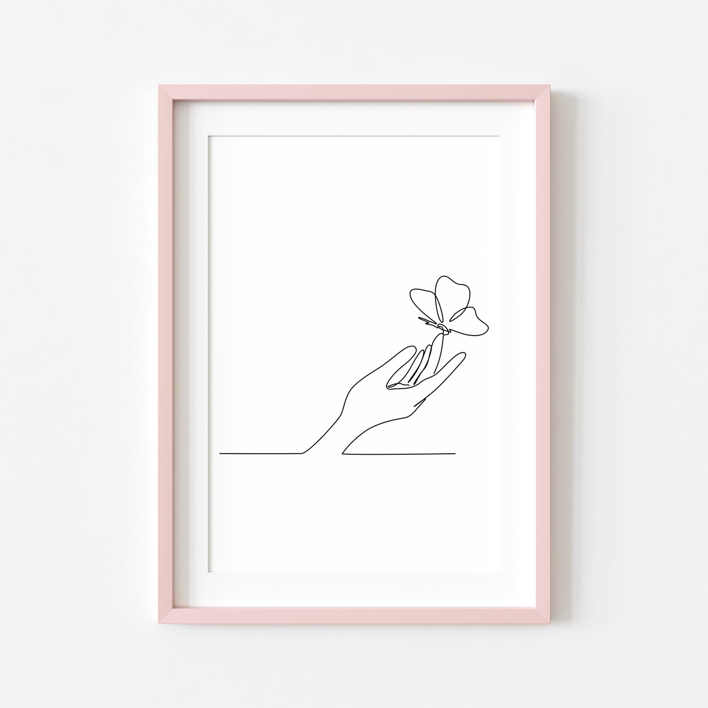 Butterfly hand line drawing Print Bedroom Poster unframed wall art