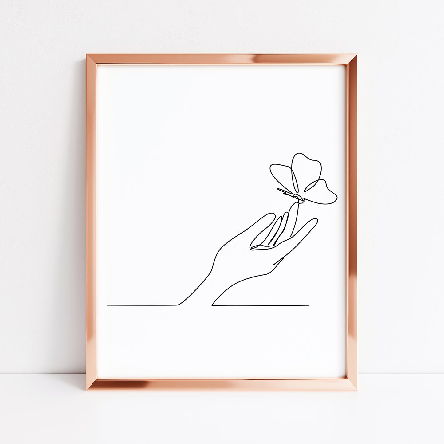 Butterfly hand line drawing Print Bedroom Poster unframed wall art