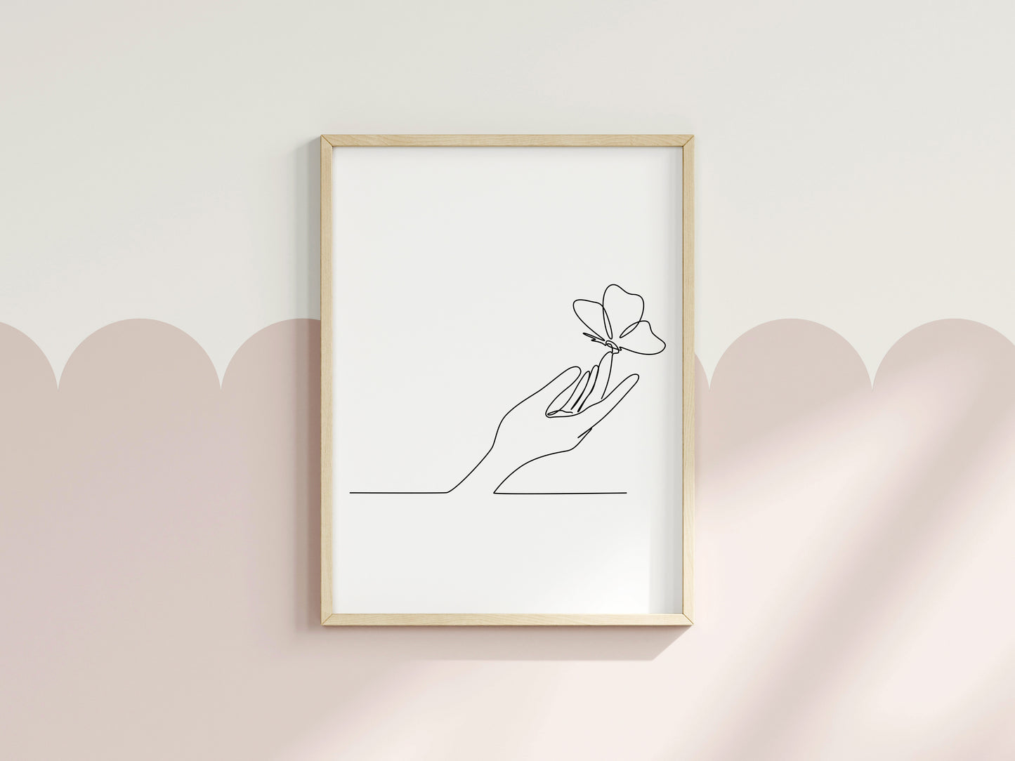 Butterfly hand line drawing Print Bedroom Poster unframed wall art