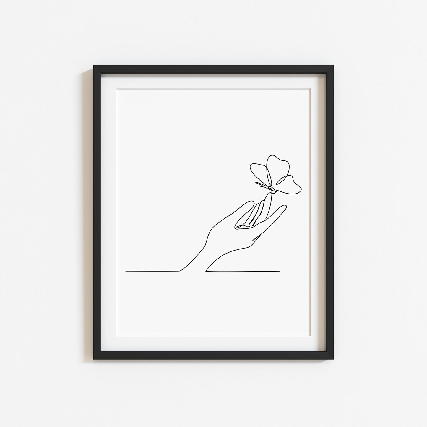 Butterfly hand line drawing Print Bedroom Poster unframed wall art