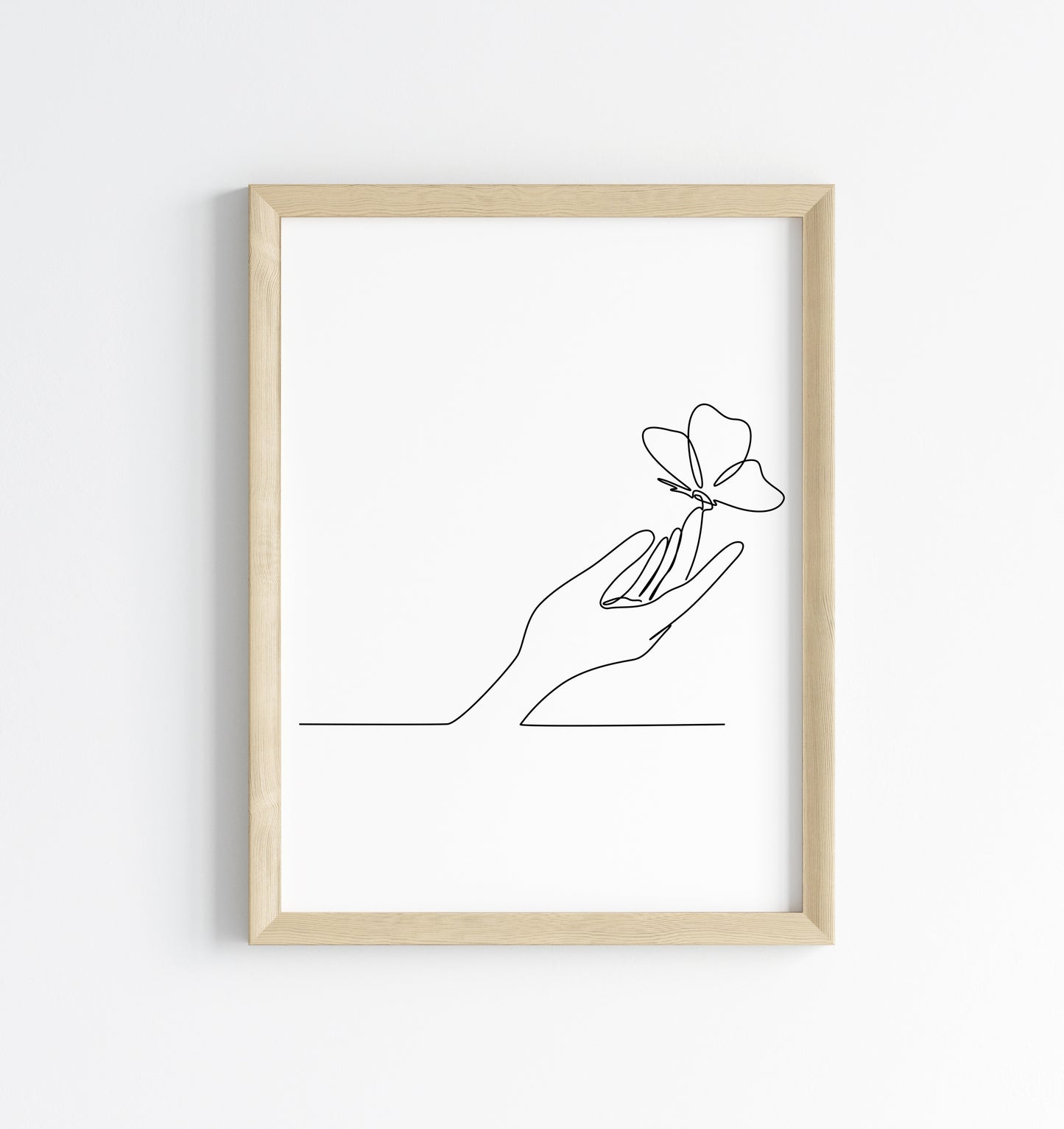 Butterfly hand line drawing Print Bedroom Poster unframed wall art