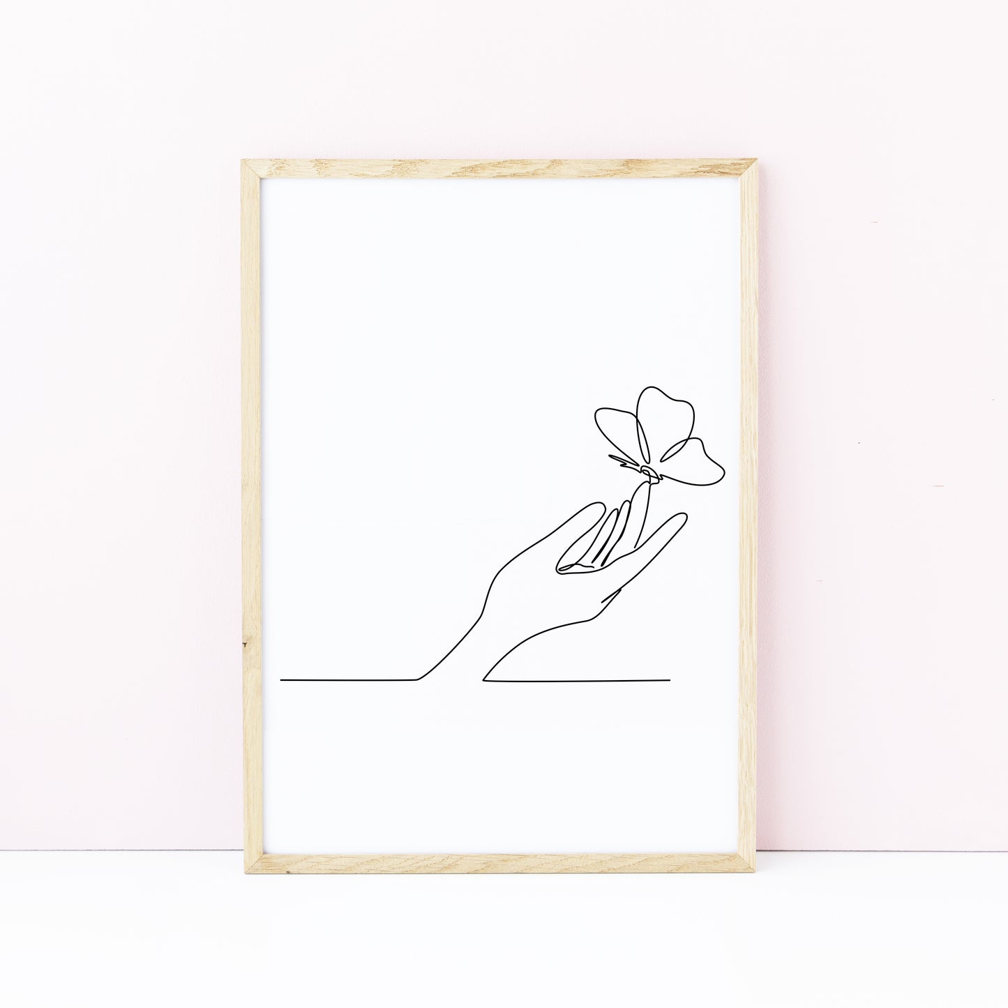 Butterfly hand line drawing Print Bedroom Poster unframed wall art