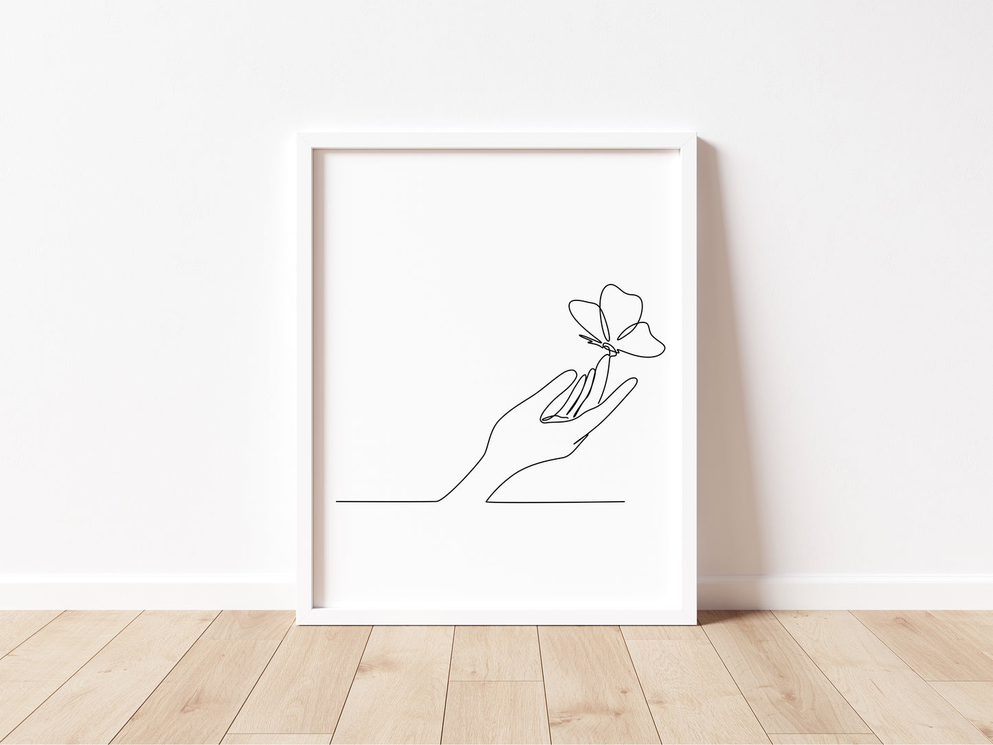 Butterfly hand line drawing Print Bedroom Poster unframed wall art