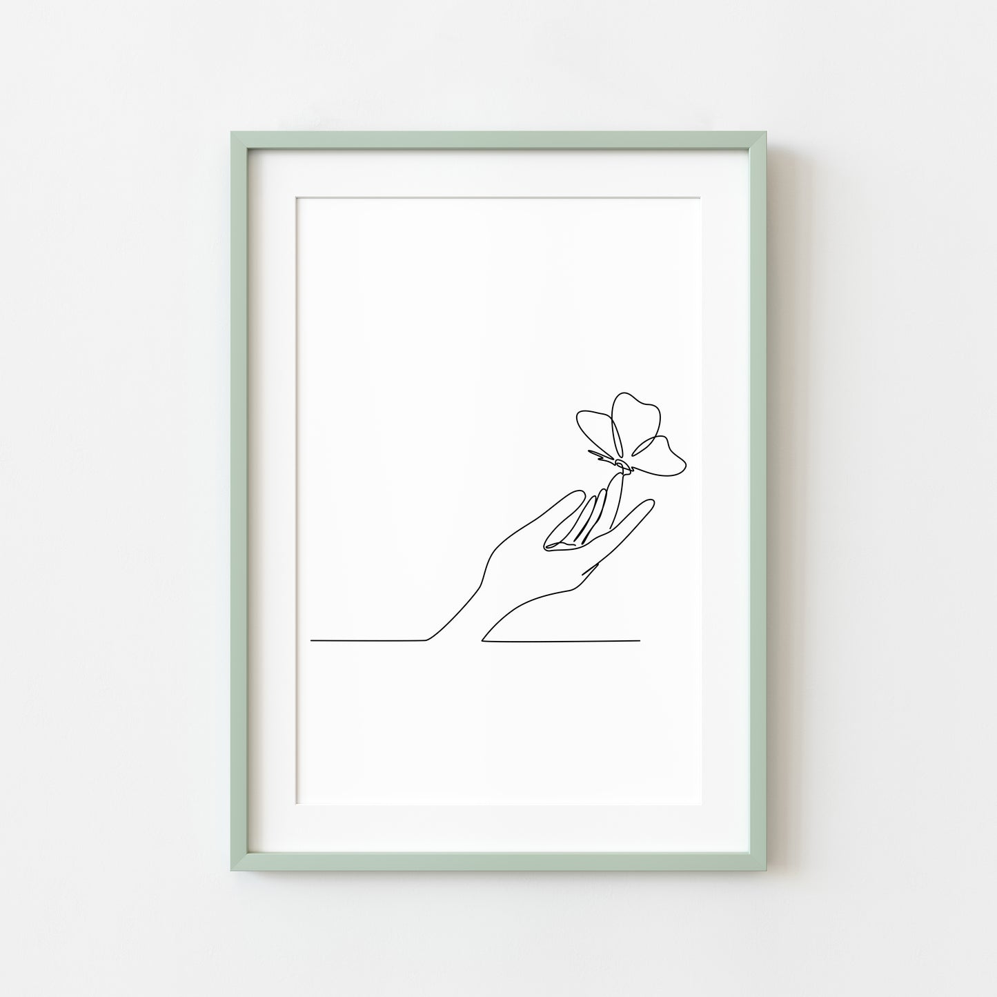 Butterfly hand line drawing Print Bedroom Poster unframed wall art