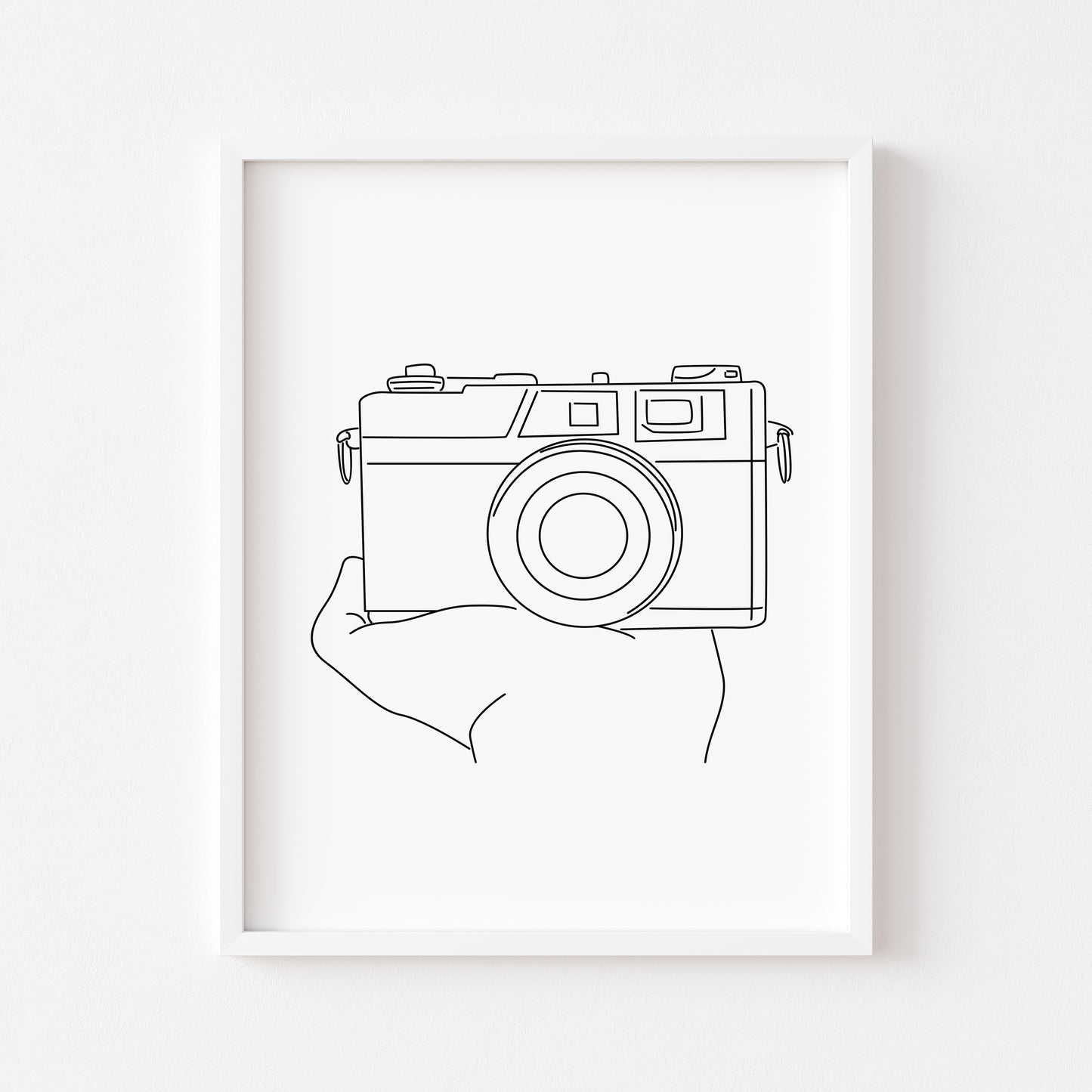Photography camera print line drawing unframed wall art poster print gift