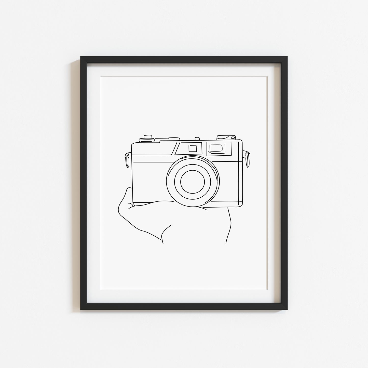 Photography camera print line drawing unframed wall art poster print gift