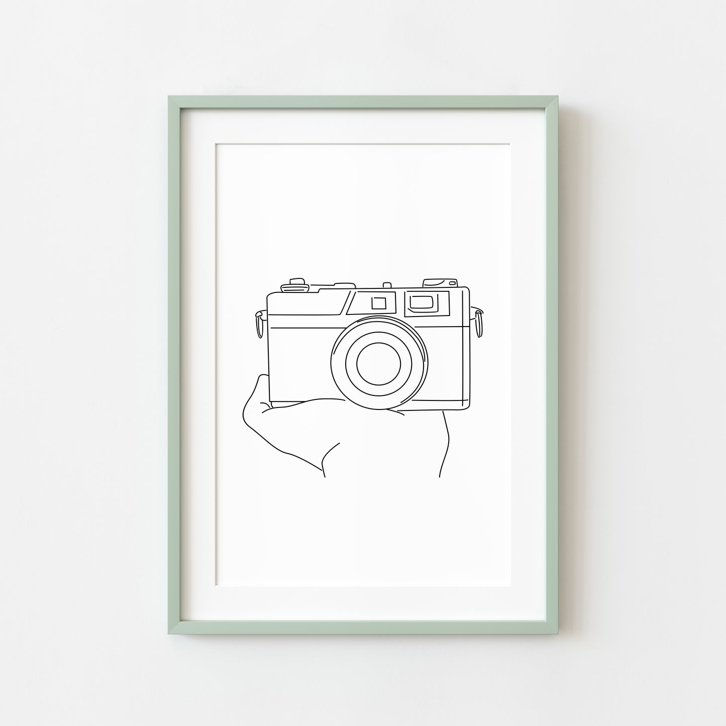 Photography camera print line drawing unframed wall art poster print gift