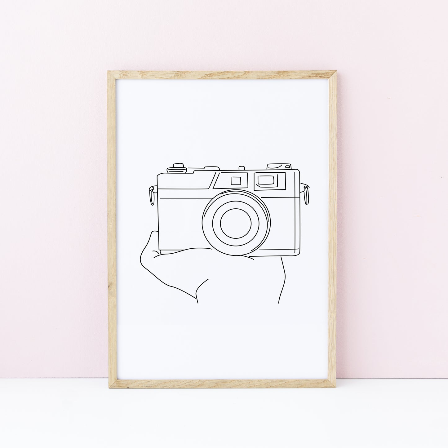 Photography camera print line drawing unframed wall art poster print gift