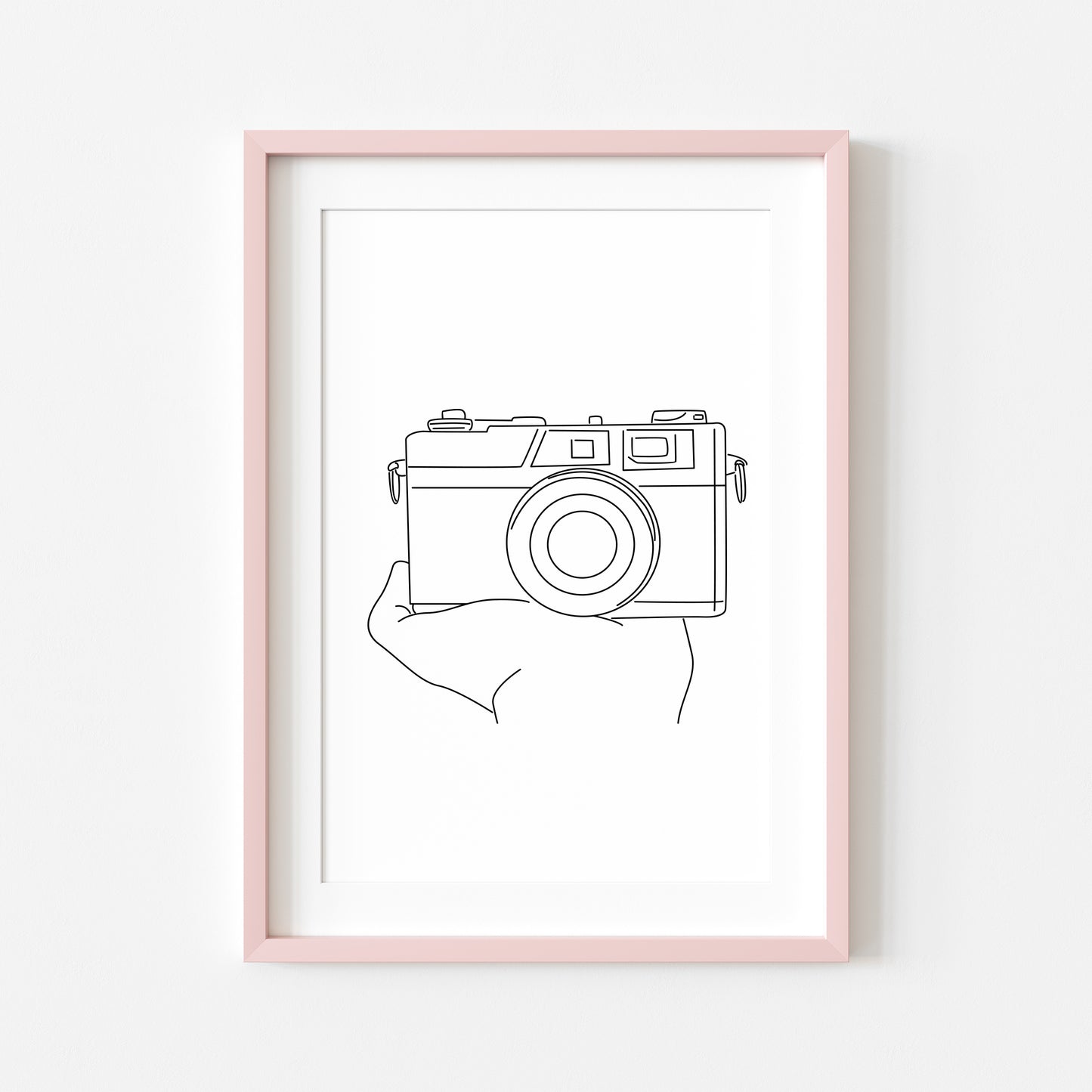 Photography camera print line drawing unframed wall art poster print gift