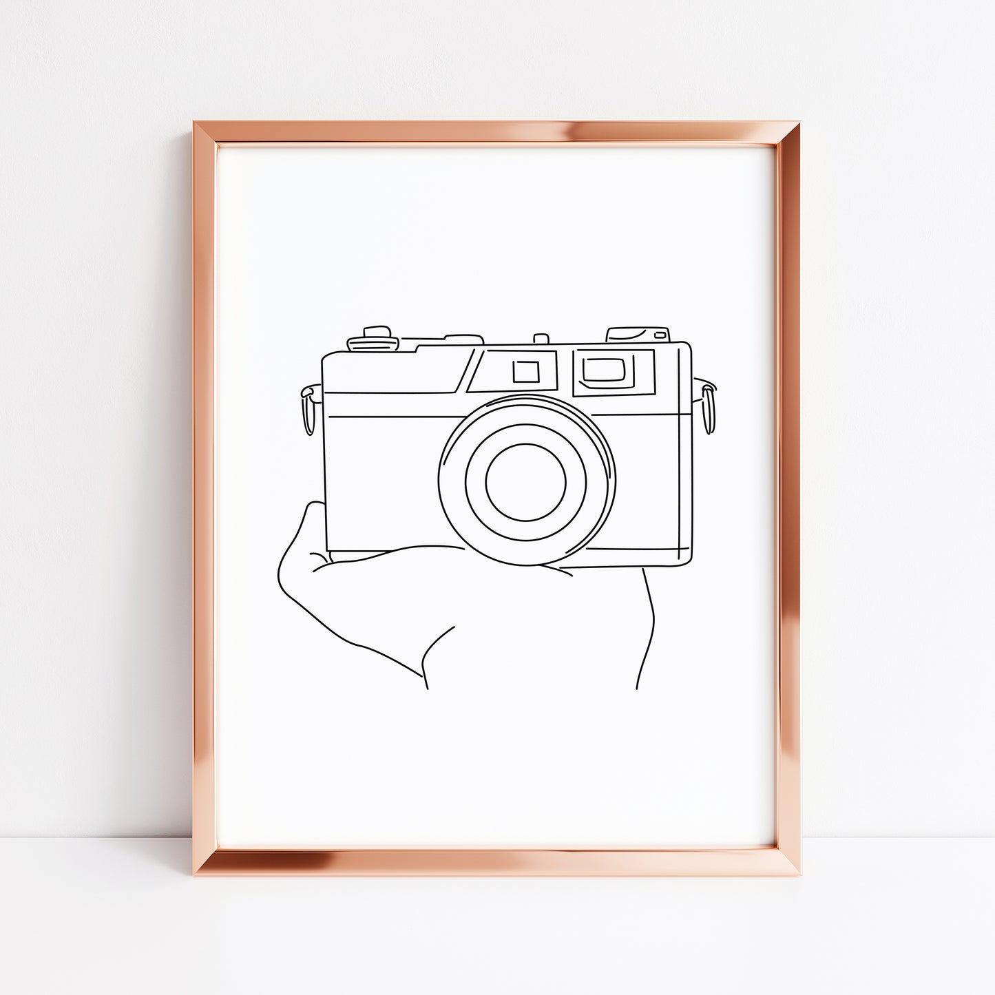 Photography camera print line drawing unframed wall art poster print gift