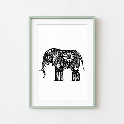 Bedroom print, Celestial Elephant celestial style bedroom unframed wall art poster print