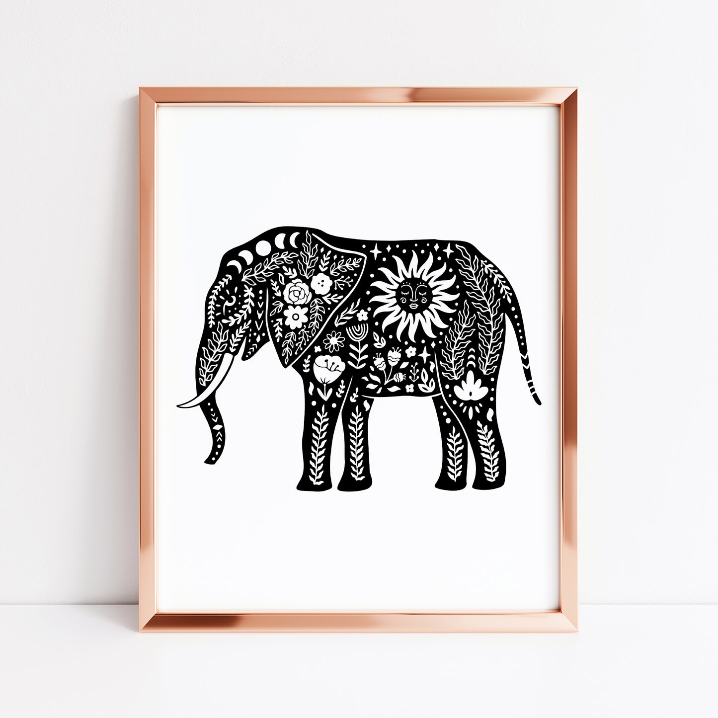 Bedroom print, Celestial Elephant celestial style bedroom unframed wall art poster print