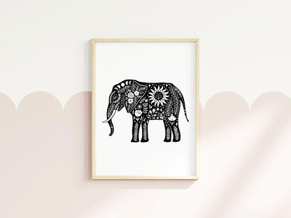 Bedroom print, Celestial Elephant celestial style bedroom unframed wall art poster print