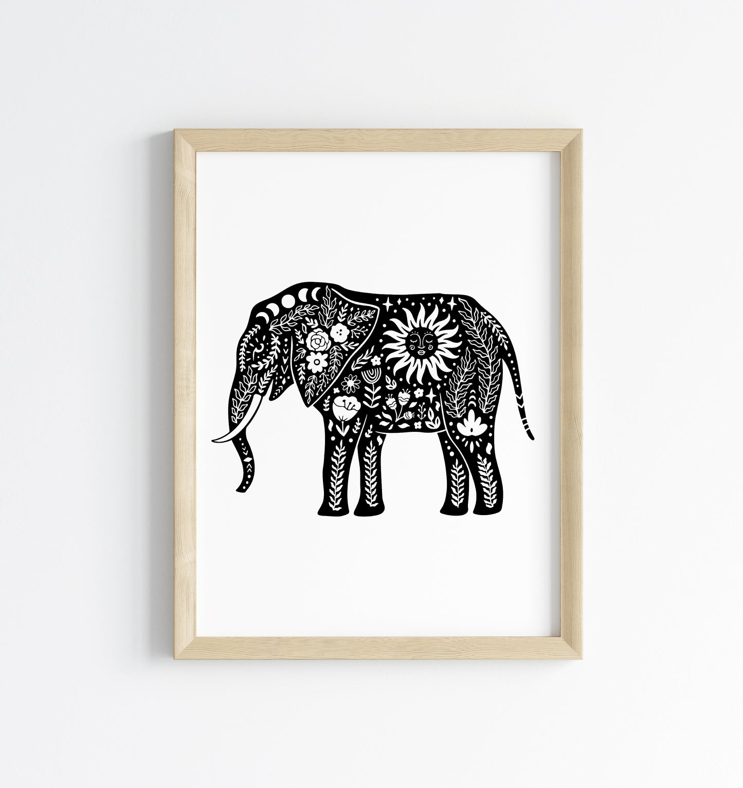 Bedroom print, Celestial Elephant celestial style bedroom unframed wall art poster print