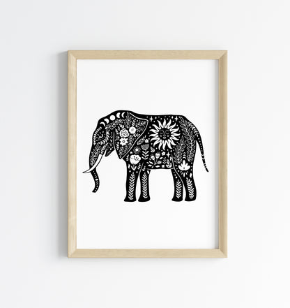 Bedroom print, Celestial Elephant celestial style bedroom unframed wall art poster print