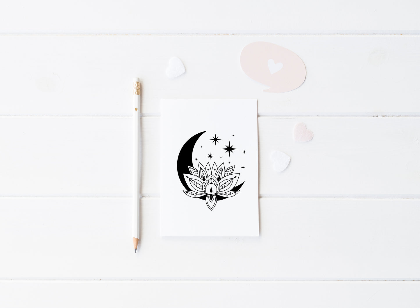 Bedroom print, Lotus flower celestial moon phase bedroom unframed wall art poster print