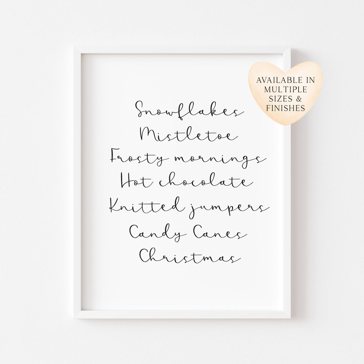 Christmas definition, xmas favourites, seasonal unframed wall art poster print