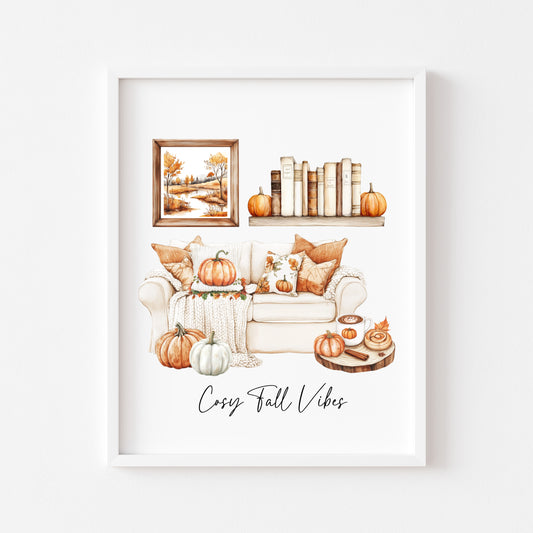 Autumn print, Cosy Fall vibes home lounge fall cosy Autumn unframed wall art poster print, autumn decor, autumn home decor, fall favourites