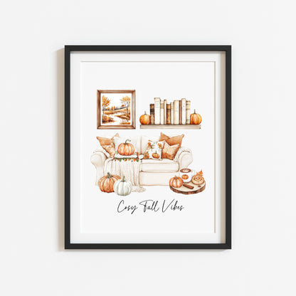 Autumn print, Cosy Fall vibes home lounge fall cosy Autumn unframed wall art poster print, autumn decor, autumn home decor, fall favourites