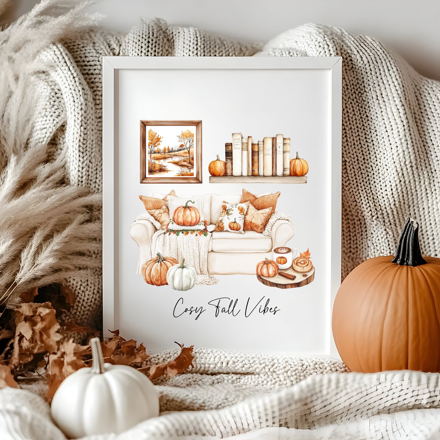 Autumn print, Cosy Fall vibes home lounge fall cosy Autumn unframed wall art poster print, autumn decor, autumn home decor, fall favourites