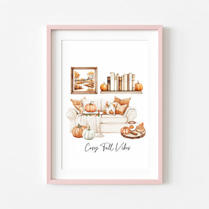 Autumn print, Cosy Fall vibes home lounge fall cosy Autumn unframed wall art poster print, autumn decor, autumn home decor, fall favourites