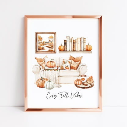 Autumn print, Cosy Fall vibes home lounge fall cosy Autumn unframed wall art poster print, autumn decor, autumn home decor, fall favourites