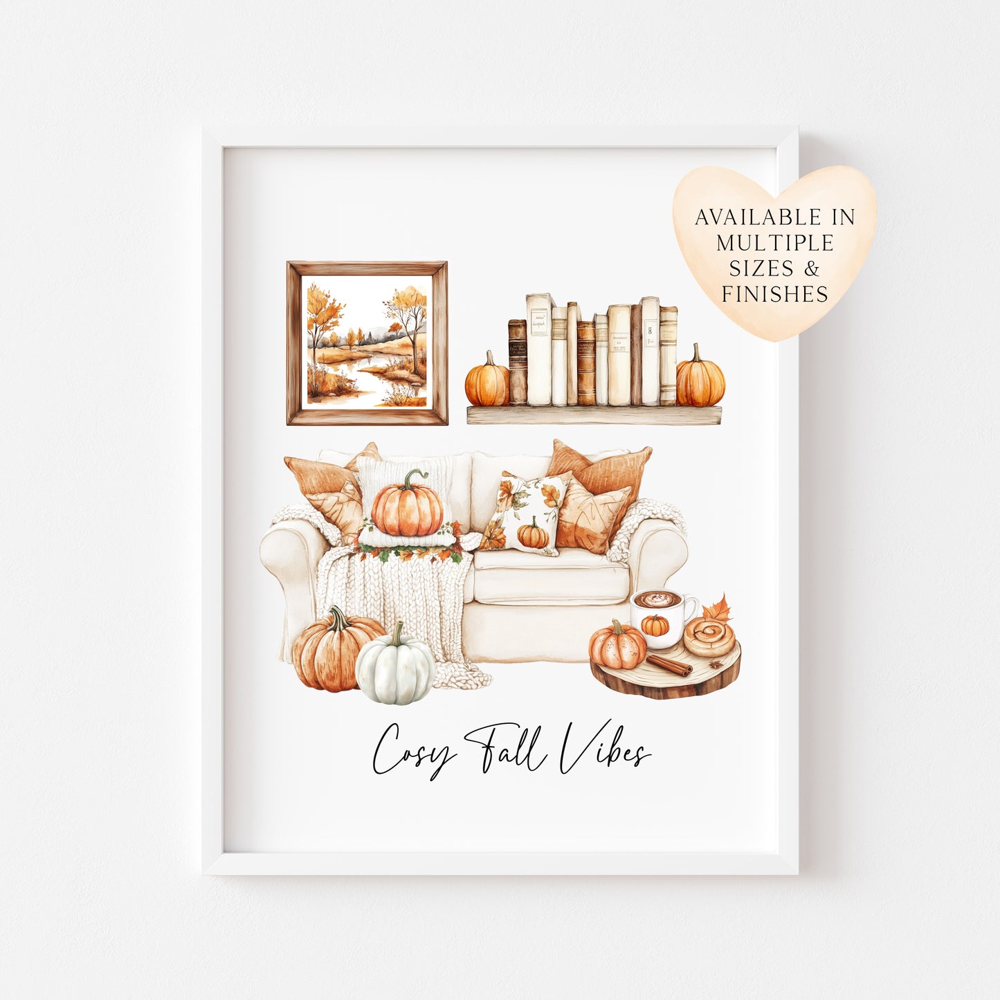 Autumn print, Cosy Fall vibes home lounge fall cosy Autumn unframed wall art poster print, autumn decor, autumn home decor, fall favourites